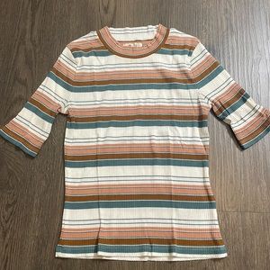 Madewell Striped High Neck Top